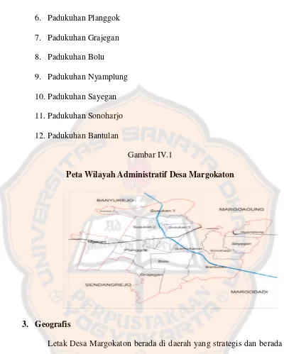 Gambar IV.1Peta Wilayah Administratif Desa Margokaton