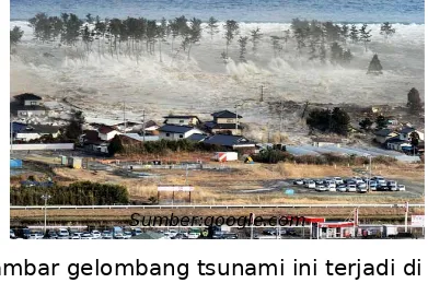 Gambar gelombang tsunami ini terjadi di 