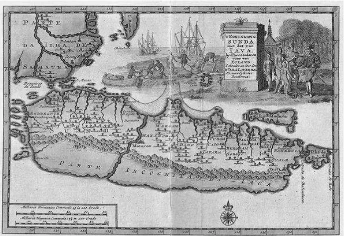 Gambar : ISLES DE LA SONDE (KEPULAUAN SUNDA) peta yang dibuat Porugis abad  16: The Suma Oriental, Tome Pires,  Surawisesa (1521 -1535) adalah putera sekaligus pengganti Sri Baduga Maharaja (Prabu 