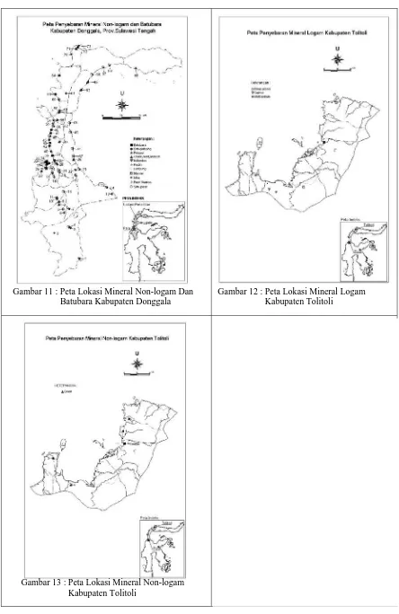 Gambar 12 : Peta Lokasi Mineral Logam                       Kabupaten Tolitoli 