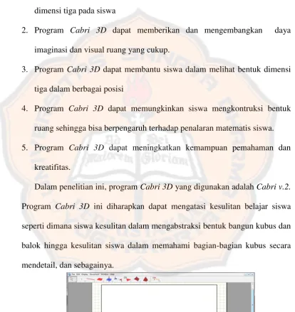 Gambar 2.1. Tampilan Utama Cabri 3D 
