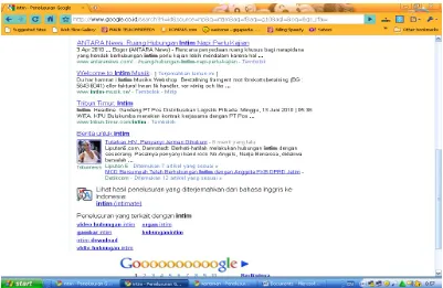 Gambar I.2 : Gambar penelusuran mesin pencari Google dengan kata kunci intim bagian 2 