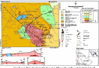 Gambar 6. Peta Geologi, Ubahan dan Mineralisasi Daerah Lubuk Selasih,                                         Kec