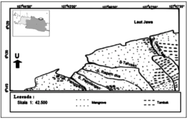 Gambar 1.  Lokasi Penelitian di Perairan Pantai  Mayangan. 
