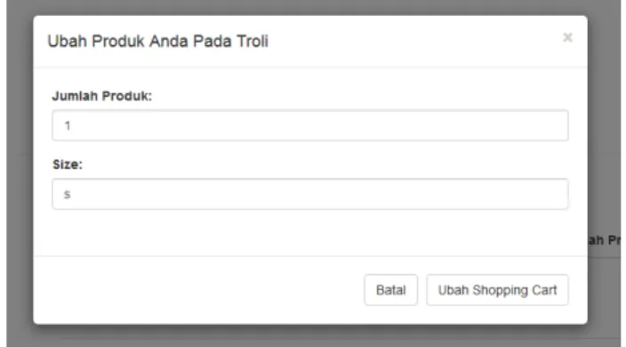 Gambar 24 Ubah Shopping Cart 