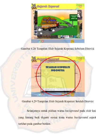 Gambar 4.28 Tampilan Slide Sejarah Koperasi Sebelum Direvisi 