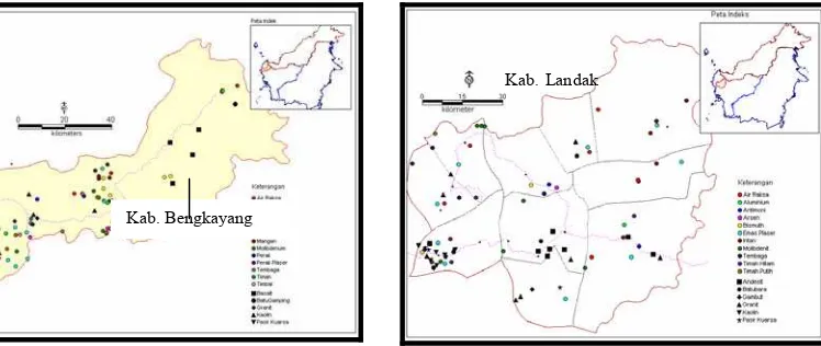 Gambar 10. Peta Sebaran Logam, Non logam, batubara dan gambut, Kab. Landak 