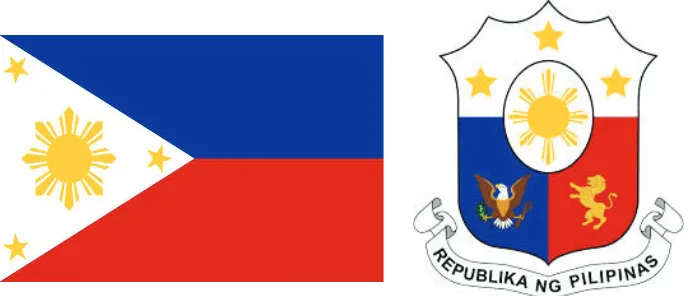 Gambar 1.7 Bendera dan Lambang Negara Filipina.