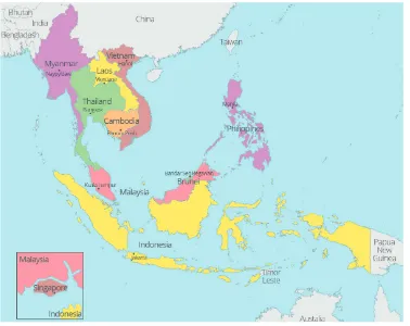Gambar 1.1  Letak geografis negara-negara ASEAN.