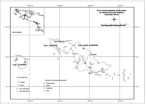 Gambar 3. Peta Lokasi Mineral Non Logam Di Kabupaten Biak Numfor  