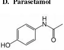 Gambar 2 . Struktur Parasetamol (Anonim,1979)