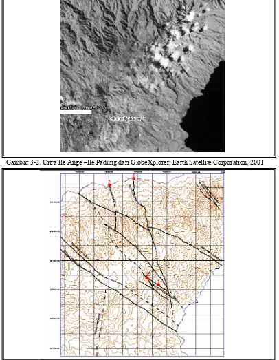 Gambar 3-2. Citra Ile Ange –Ile Padung dari GlobeXplorer, Earth Satellite Corporation, 2001 