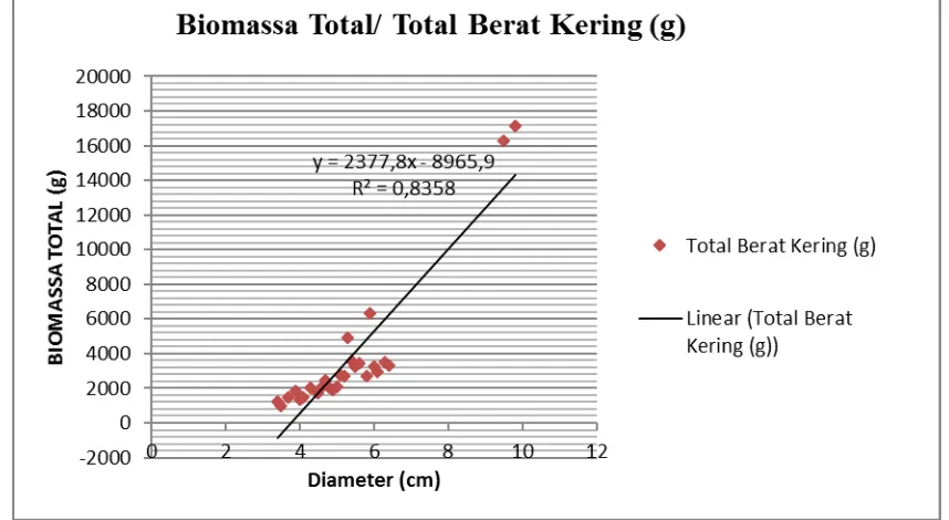 Gambar 3. Hubungan antara biomassa bagian atas dan bagian bawah tanah   