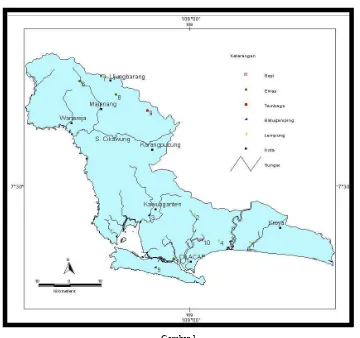 Gambar 1 Peta Sebaran Bahan Galian di Kabupaten Cilacap, Provinsi Jawa Tengah 