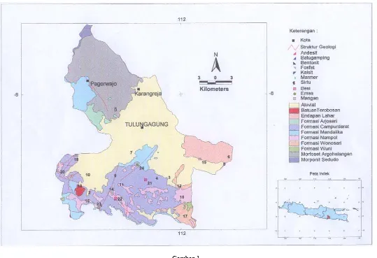 Gambar 1 Peta Geologi Regional Daerah Tulungagung, 