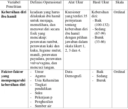 Tabel 3.2. Definisi Operasional 