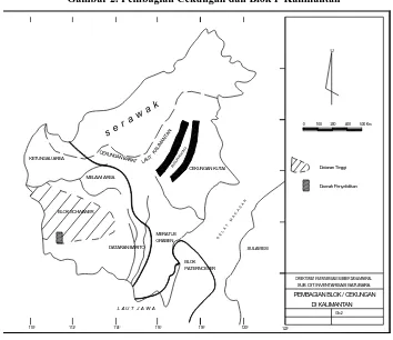 Gambar 2. Pembagian Cekungan dan Blok P Kalimantan 