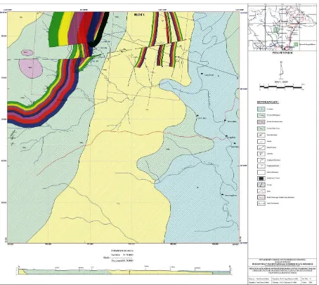 Gambar 4. Zonasi daerah potensi batubara untuk tambang dalam Di daerah Long Nah, Kalimantan Timur  