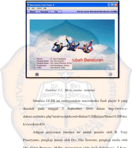 Gambar 3.1:  Menu utama  simulasi 