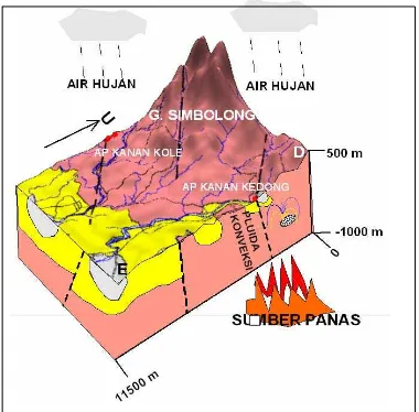 Gambar 5. Model tentatif panas bumi daerah Pincara, Kabupaten Luwu Utara, Sulsel 
