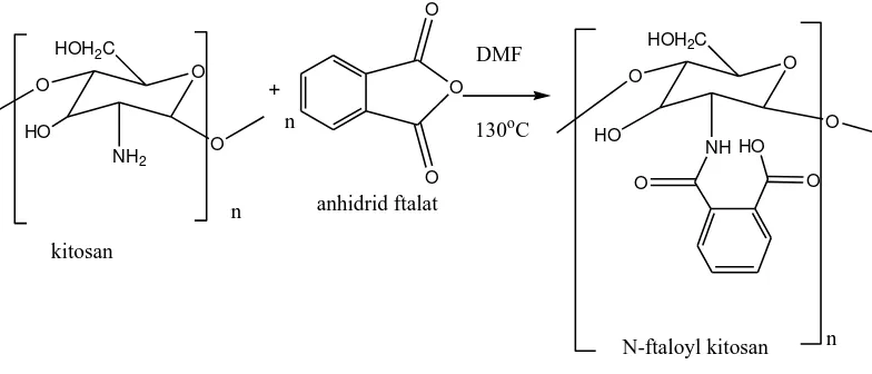 Gambar 2.9 Reaksi Pembentukan N-Ftaloil Kitosan (Robert, 1992) 