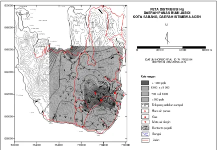 Gambar 3.2-4 Peta distribusi Hg tanah daerah Jaboi 