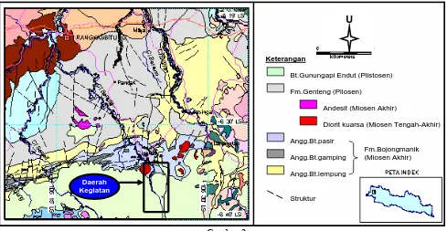   Gambar 2 Peta Geologi Regional Daerah Ciberang dan Sekitarnya Kabupaten Lebak, Prov Banten