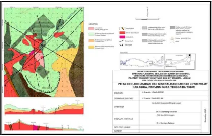 Gambar 5 Peta geologi ubahan dan mineralisasi daerah Lowo polut – Keli Ndone 