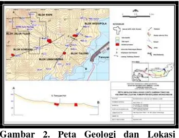 Gambar 2. Peta Geologi dan Lokasi 