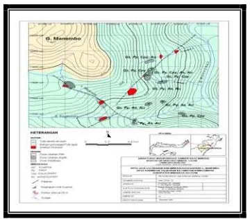 Gambar 5. Peta Ubahan dan Mineralisasi daerah G. Manembo, Kec. Kumelembuai 