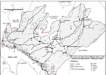 Gambar 2. Peta geologi dan lokasi mineral non logam di Kabupate Simalungun 