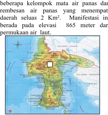 Gambar 1.1: Peta indeks lokasi daerah Panas bumi Makula. 