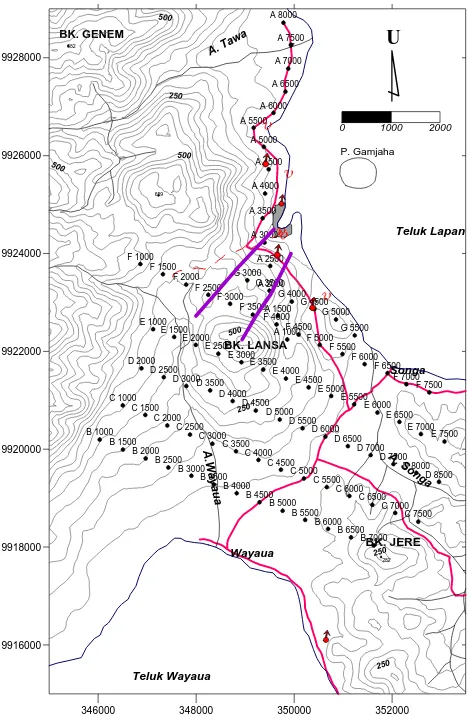 Gambar 6. Peta struktur head on daerah panas bumi    Songa - Wayaua 