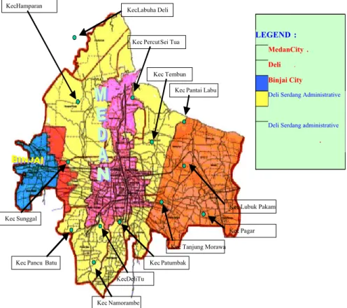 Gambar 1 Batas administratif Kota Medan 