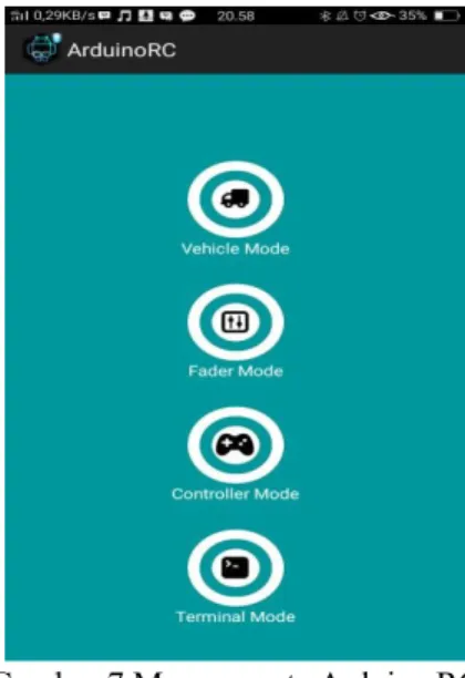 Gambar 7 Menu remote Arduino RC 