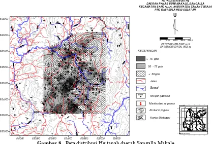 Gambar 8.  Peta distribusi Hg tanah daerah Sangalla Makale 