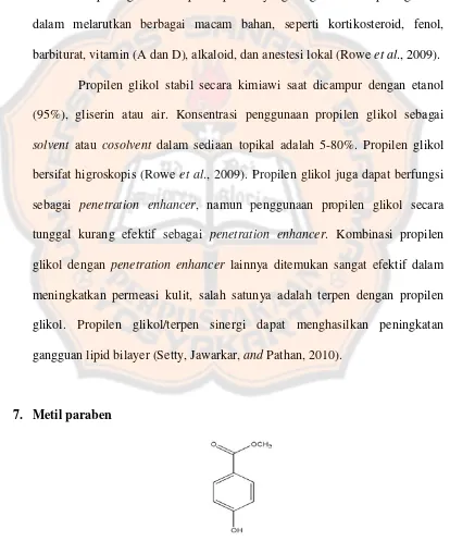 Gambar 8. Struktur kimia metil paraben (Rowe et al., 2009) 