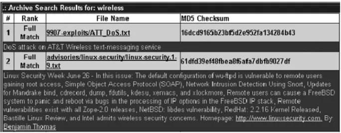 FIGURE 2.3 Web Site with MD5 Values
