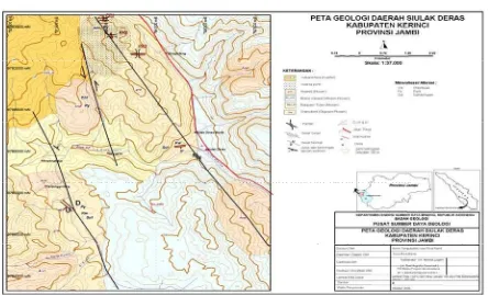 Gambar 2. Peta geologi daerah Siulak Deras,Kerinci,Jambi 