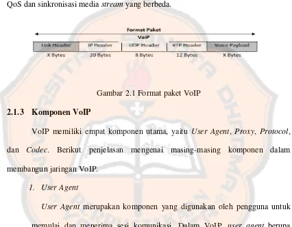 Gambar 2.1 Format paket VoIP 