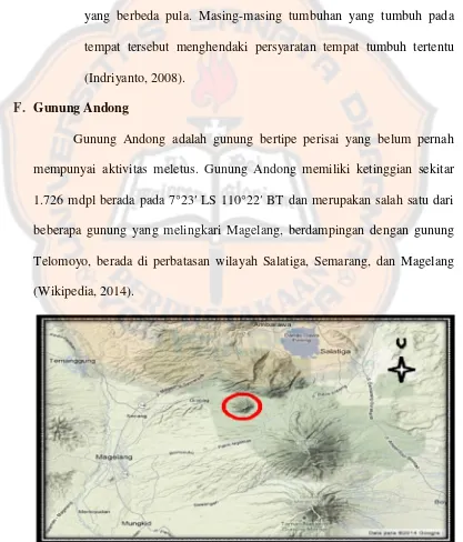 Gambar 1. Lokasi gunung Andong, Kabupaten Magelang