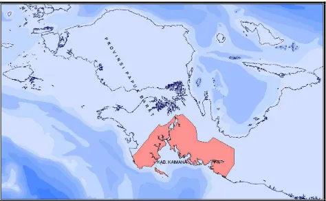 Gambar 1. Peta Lokasi Kabupaten Kaimana, Provinsi Papua Barat. 