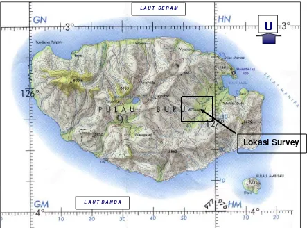 Gambar 1 Peta Lokasi Penyelidikan Terpadu Daerah Panas Bumi Wapsalit, Kabupaten Buru, Maluku 