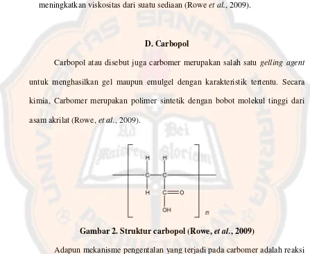 Gambar 2. Struktur carbopol (Rowe, et al., 2009) 