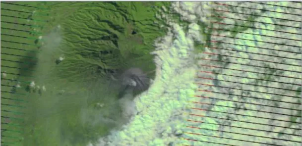 Gambar 8. Dispersi awan debu vulkanik Tipe Belt  