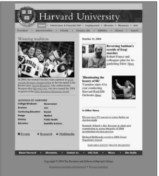 Figure 2-4: The entire Harvard University home page
