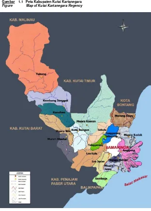 Gambar 1.1   Peta Kabupaten Kutai Kartanegara 