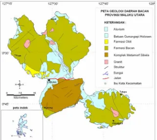 GAMBAR 2.2.  Peta lokasi pemercontoan Daerah Kubung,  Kabupaten                         Halmahera Selatan, Provinsi Maluku Utara  