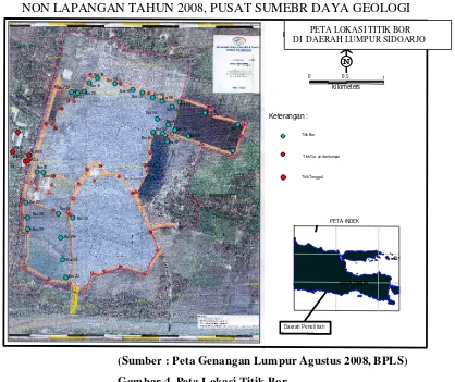 Gambar 5. Peta Lokasi Conto Sedimen  dan conto air di S. Porong 