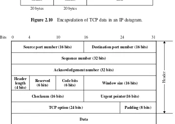 Figure 2.10Encapsulation of TCP data in an IP datagram.